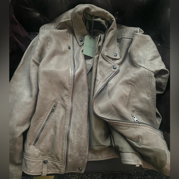 All Saints Milo Biker Leather Jacket - Picture 3 of 4